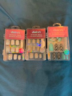 Grey 24 False Nails Set of 3