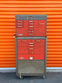 Vintage Powr-Kraft Stacking Tool Chest - 1960s RemLine Rolling Cabinet