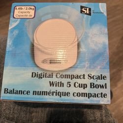 Digital Compact Scale W/ 5 Cup Bowl