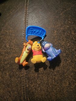 Vintage Disney Infant Tigger, Pooh, Eeyore Rubber Squeak Toy Set Baby