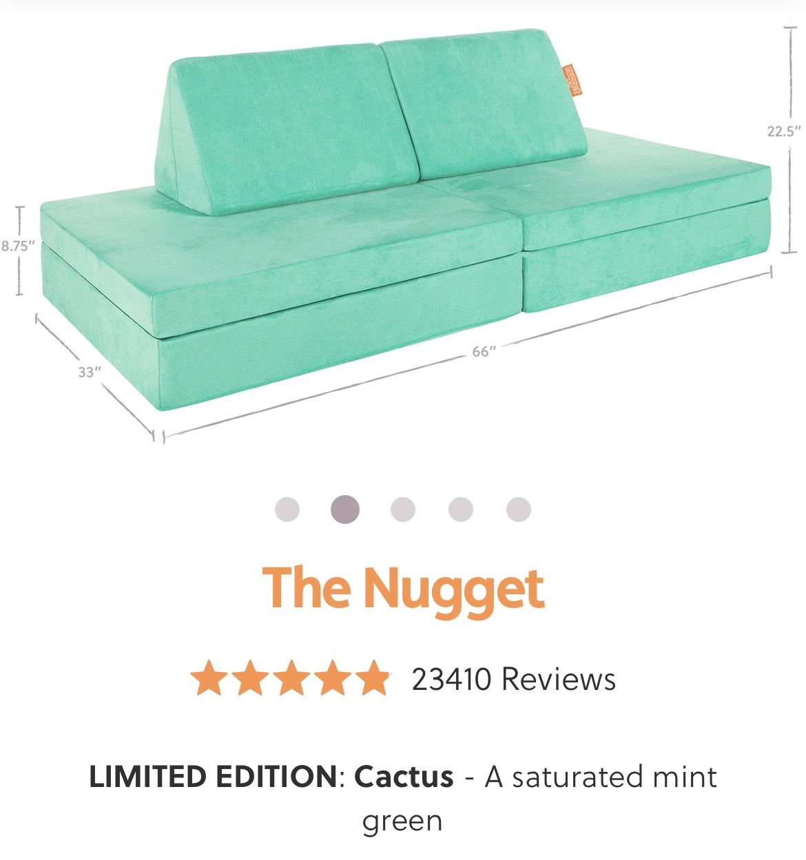 Nugget Sofa Couch Cactus Cover Like New