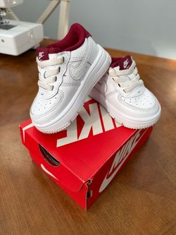 Nike Air Force 1 Toddler Sneakers White Burgundy