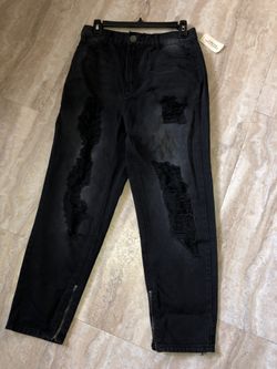 Black denim jeans