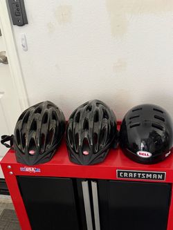 3 Bike Helmets Bell Mirra Helmet X121 Size M + (2) Bell Paradox Helmet Large