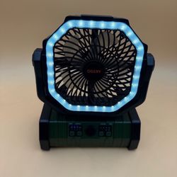 Rechargeable Camping Fan LED Lantern Outdoor Auto Oscillating Battery 20000mAh