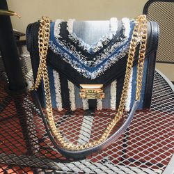 Michael Kors Denim And Leather Crossbody Bag