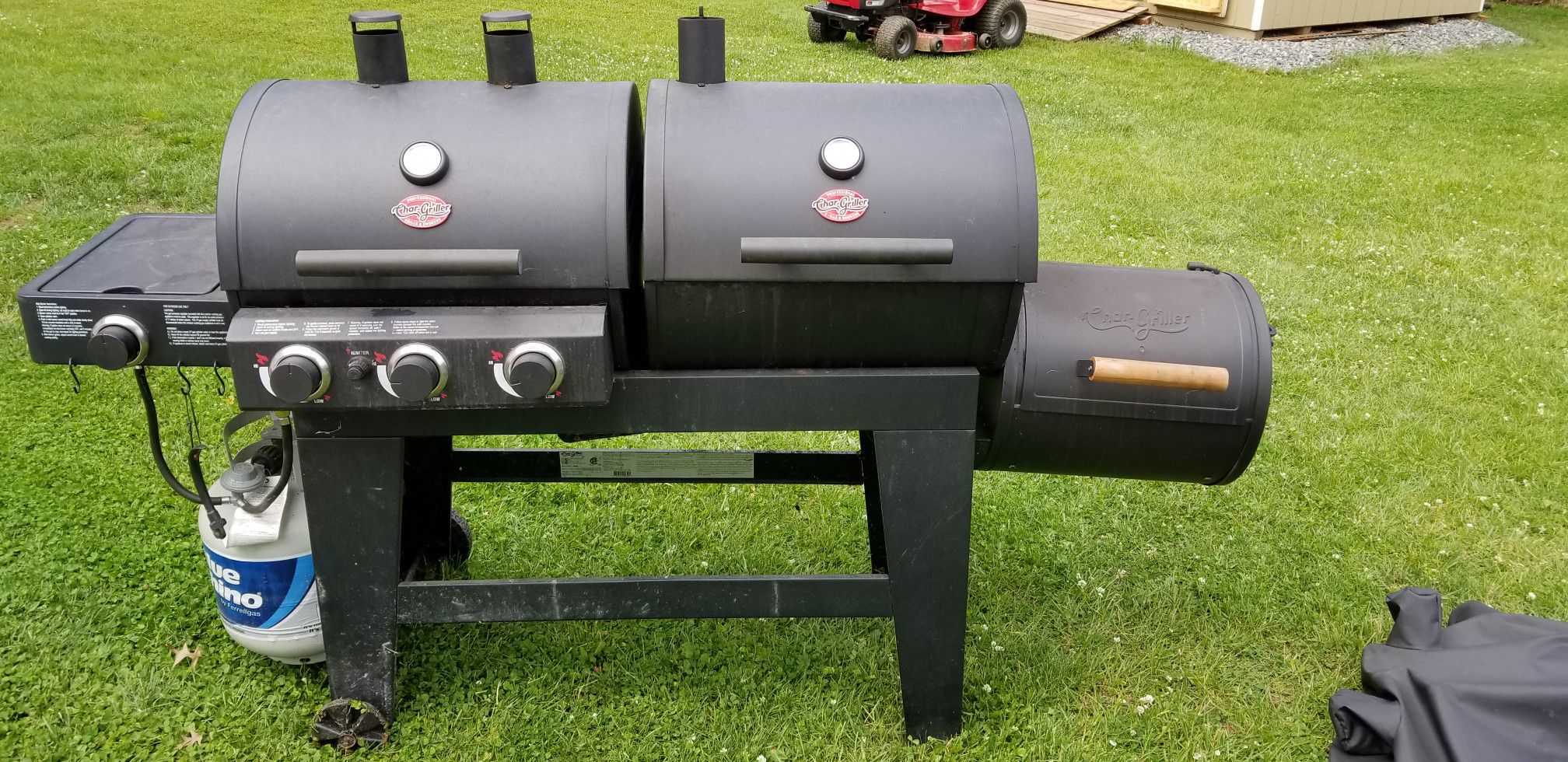 char broil grill gas charcoal offset smoker box