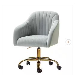 New padded soft, upholstered, swiveling, adjustable height, rolling chair 