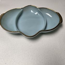 Vintage Ancher Hocking Fire King Milk Blue Serving Dish