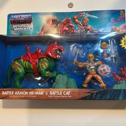 Masters of the Universe Battle Armor He-Man & Battle Cat Battlefield Warriors