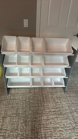 4-Tier bin toy organizer with removable bins
