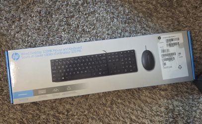 HP 320MK Wired Desktop Mouse and Keyboard Combo (9SR36AA) (((new )))