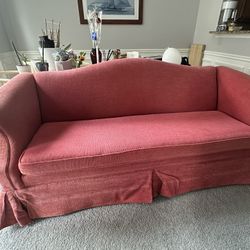 Vintage Skirted Red Couch 🛋️ 