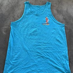 Blue Pipeline Surfing Challenger Tank Top L