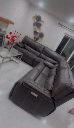 Gray recliners sofa