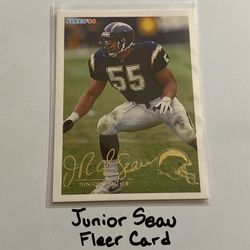 Junior Seau San Diego Chargers Hall of Fame LB Fleer Card. 