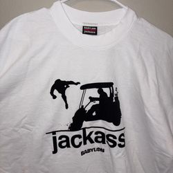 Jackass x Babylon T Shirt - Golf Cart White Tee - SIZE XL