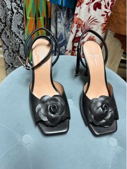 Vince Camuto Black Snake-Embossed D'Orsay Pumps