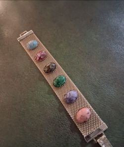 1974 Sarah Coventry "Sonnet" Lucite Cabochons Bracelet