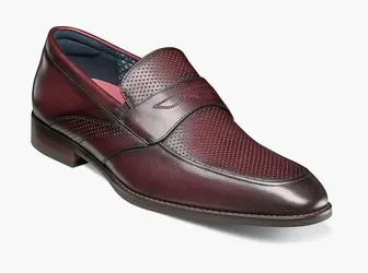 Stacy Adams Karnes Moc Toe Penny Slip On Burgundy Size 9 M