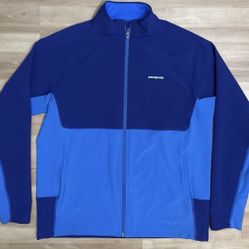 Patagonia R1 Full Zip Jacket Blue Colorblock Men’s M Minor Flaw Fleece