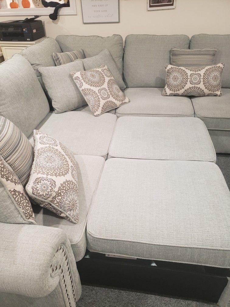 Sectional Couch Set With Storage And Queen Size Sleeper