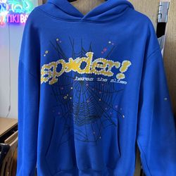 Sp5der Marine Blue Hoodie size L