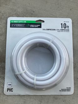 EVERBILT Ice Maker Supply Line 10 ft PVC 1/4”x1/4” Compression (1001274432)