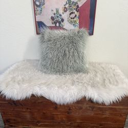 Mon  Chateau Fluffy light Gray Pillow