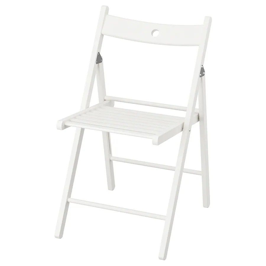 8 White IKEA Folding Chairs (Terje)