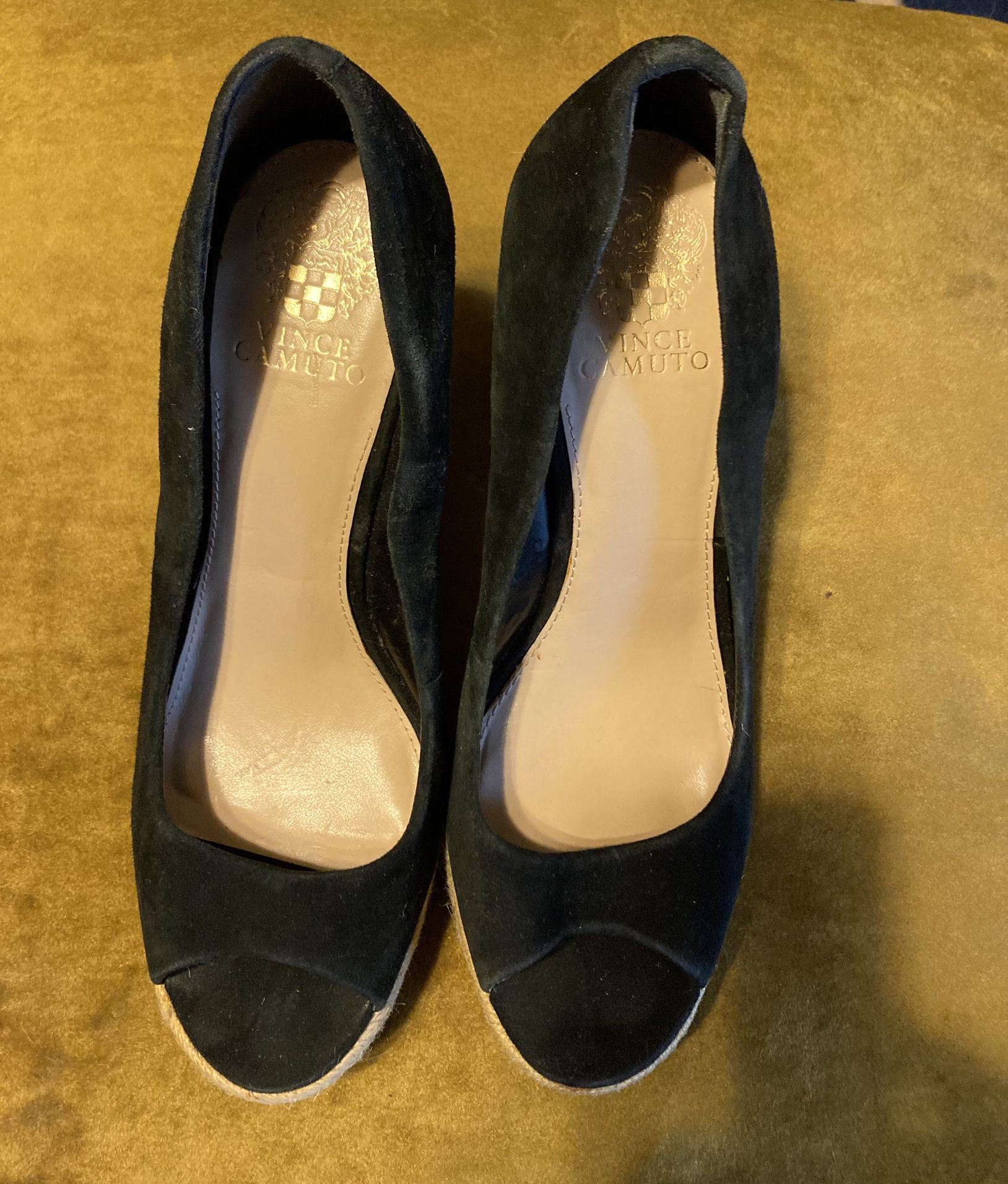 Vince Camuto Navy Wedge Shoes-8.5