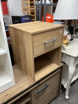 Nightstand with Drawer and Shelf