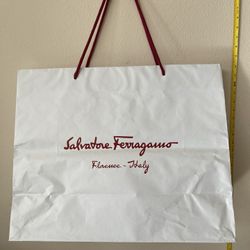 Giant White Salvatore Ferragamo Shopping Bag
