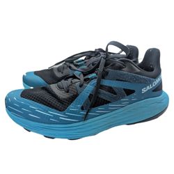 Salomon Ultra Flow Men's Running Sneakers Blue/Black Mesh Rubber Sole Size 10