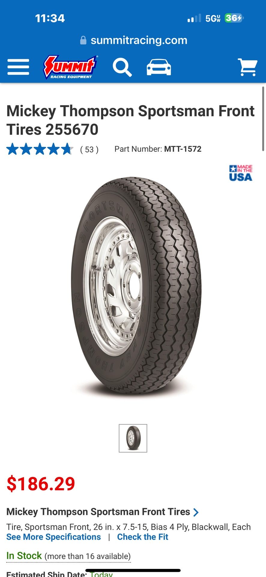 Jegs Wheels With Mickey Thompson Tires 15 X 4