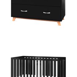 Childcraft Convertible Crib And Dresser Black