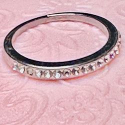 Round Cut Brilliant White Sapphire 925 Sterling Silver Woman’s Brand New Wedding Band 