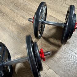 This Are Just Beautiful Standard Adjustable Dumbbells  70 lbs Total Weight.