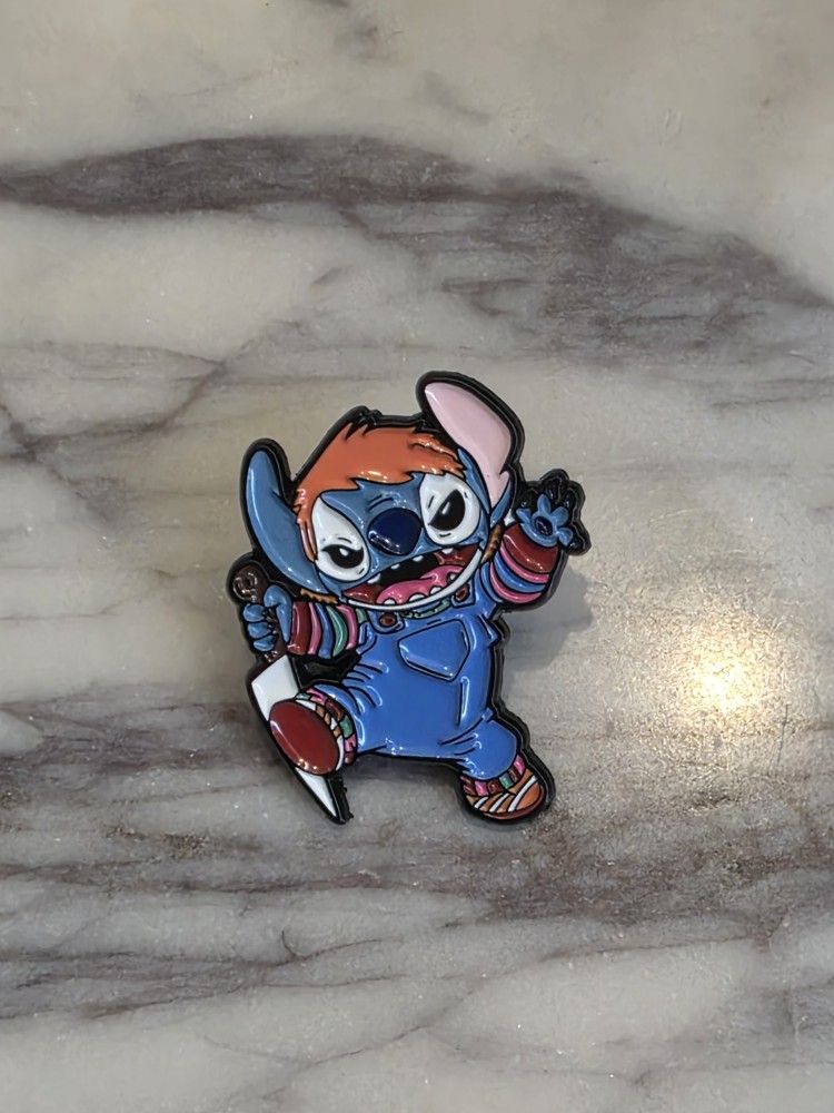 Stitch Chuckie Knife Enamel Pin
