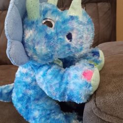 Wild Republic Triceratops Dinosaur Plush Blue Sparkle 12" Toy Stuffed Figure Toy