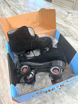 Sure-Grip Black Suede Roller Skates size 8mens