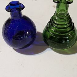 Cracked Glass Bud Vase