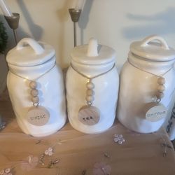 Coffee, Tea, And Sugar Containers 