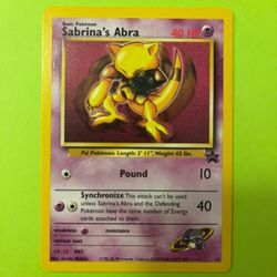 Pokemon, 2000 Sabrina's Abra Black Star Promo #19 Mint Condition.