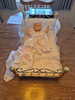 American Girl brass bed