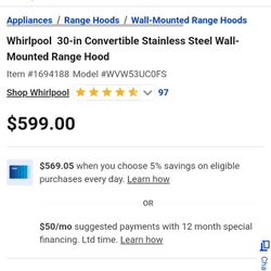 Whirlpool Range Band New In Box