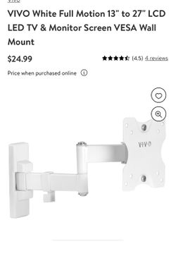 Vivo Single TV Wall Mount In White