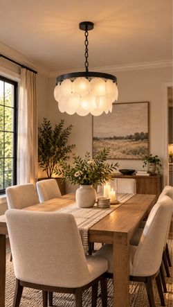 Brand New -Modern Black Frosted Glass Chandelier – 22” ONLY ONE LEFT