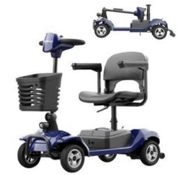 4-Wheel Mobility Scooter for Adults - 12.4 Miles Range, 3.7 mph, Smart Safety Features, Removed Battery, Rotating Swivel Seat, Headlight, Basket, Char