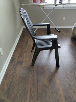 Set of 3 Gracious Living Resin Adirondack Chairs (Black)